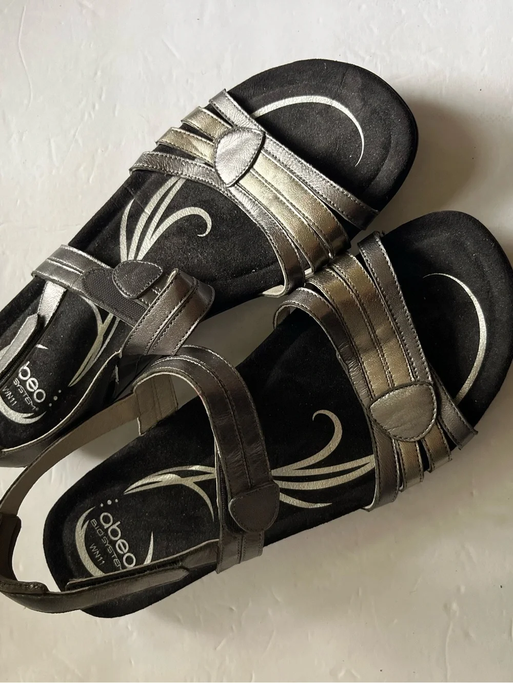 Abeo Brynn Leather Bio System Comfort Sandals Metallic Women's Size 11 N Narrow